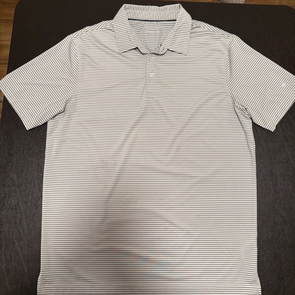 Men's Striped Polo Shirt - Black and White